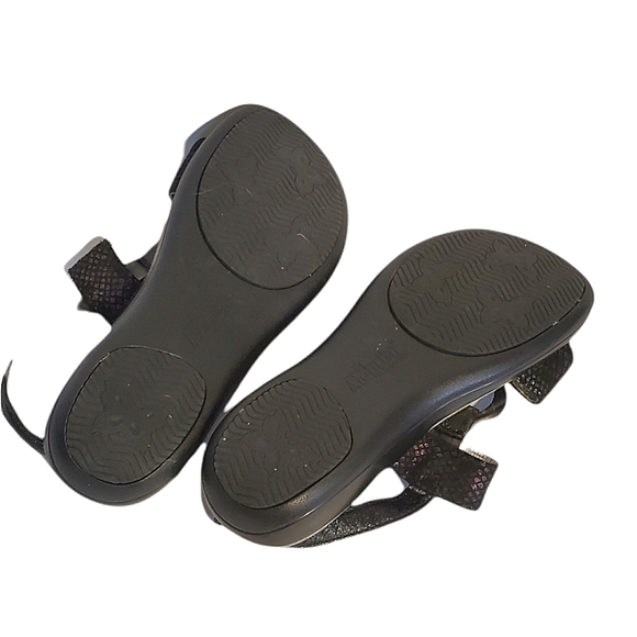 Alegria Irridesent metallic snakeskin look double strap sandals. - Picture 7 of 7